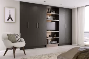 Dark, sleek fitted wardrobes