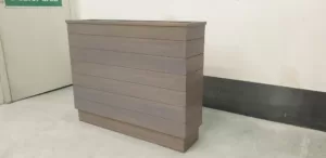 Grey clad-effect planter - side view